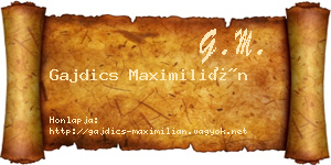 Gajdics Maximilián névjegykártya